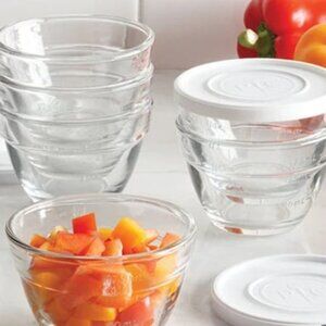 NIB Pampered Chef 1 Cup Prep Mixing Bowl Set of 6 with Lids #1825 - Fast Ship!